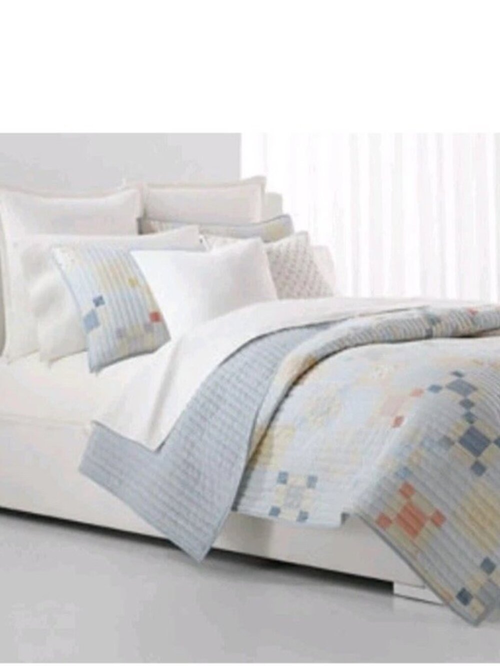 NEW RALPH LAUREN Queen Size Brookview Plaid Cotton Quilt 90" X 92"